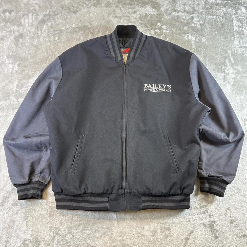 Red Kap Full Zip Bomber Work Wear Utility Jacket Embroidered Mens Sz